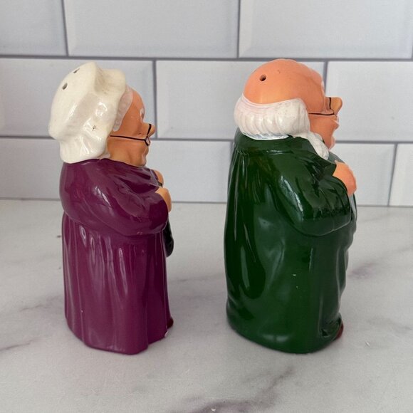 Vtg Nanco Grandma Grandpa Ceramic Salt Pepper Shakers Handpainted Collectible - Picture 4 of 7
